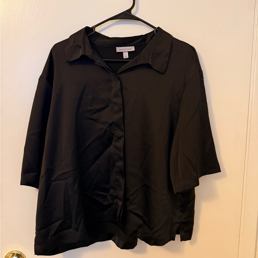 Prologue Silk Button-Up Blouse